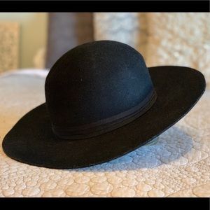 NWT Brixton Magdalena Black Stiff Rim Hat - Sz S